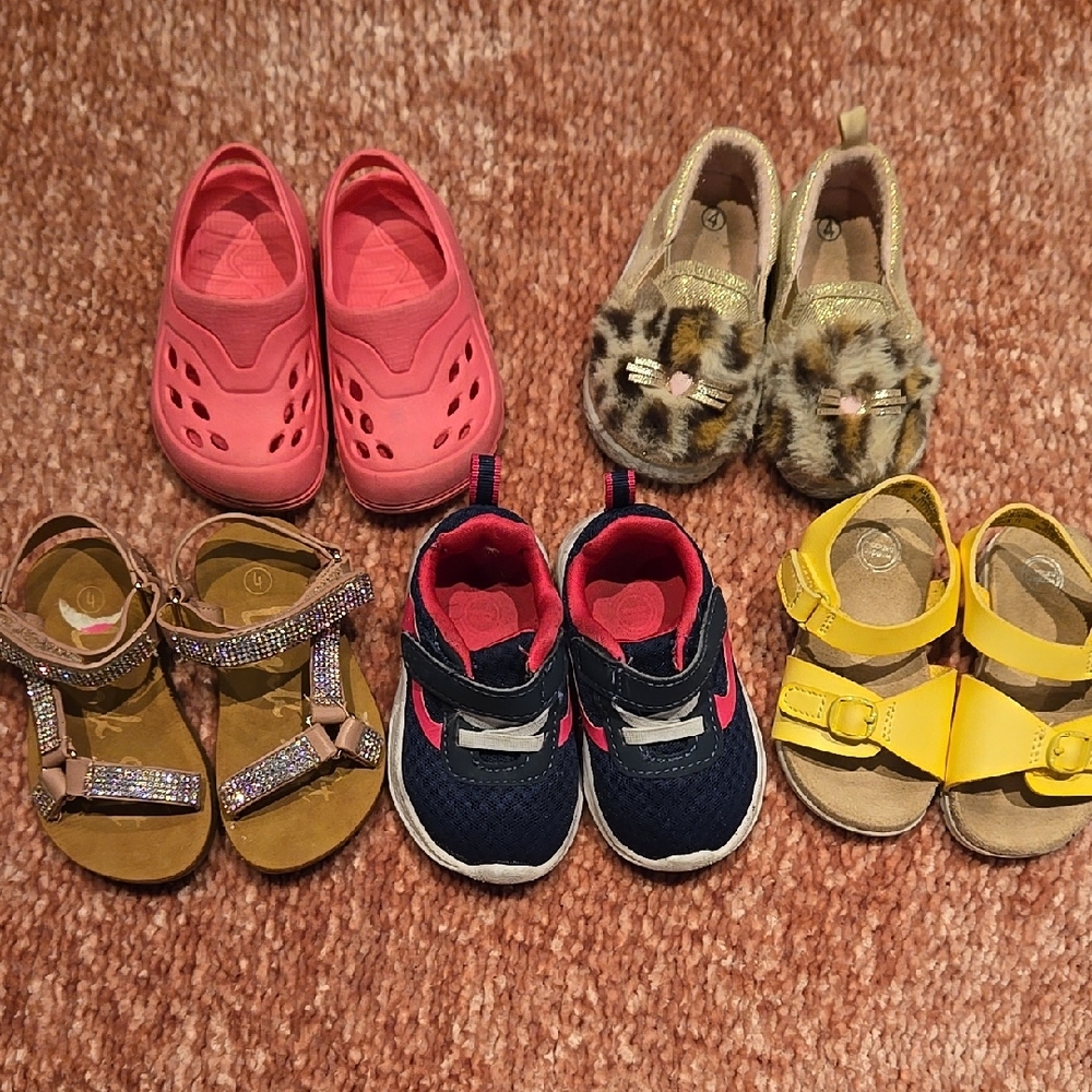 Toddler girls size 4 shoe lot